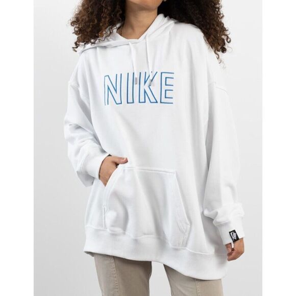 Nike FJ4915-121 Women's Sz Medium Summit White Oversized Pullover Hoodie - Picture 11 of 13